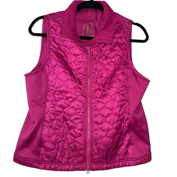 L. L. Bean Quilted Puffer Vest Fuchsia Pink Women’s M Feminine Girly Preppy Warm - Picture 1 of 13